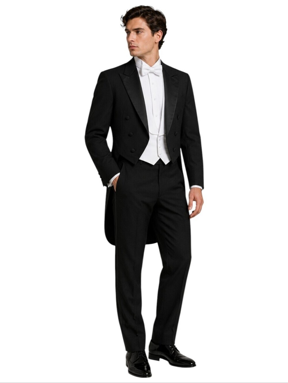 Vintage Yves Saint Laurent Formalwear Black Virgin Wool Tailcoat Tuxedo Jacket 4